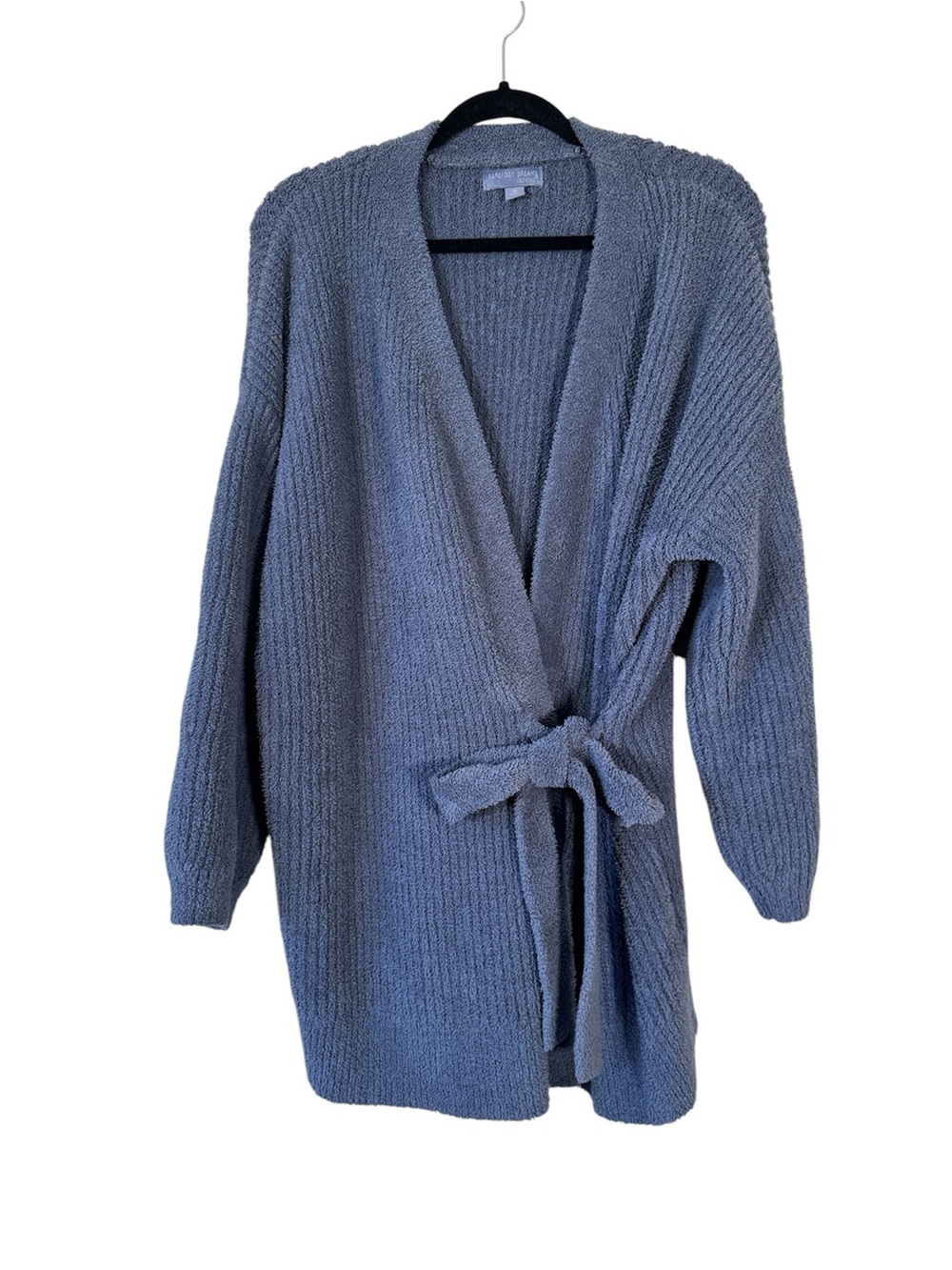Barefoot Dreams Blue Side Tie Cardigan Sweater Womens 1X Cozychic Soft Casual
